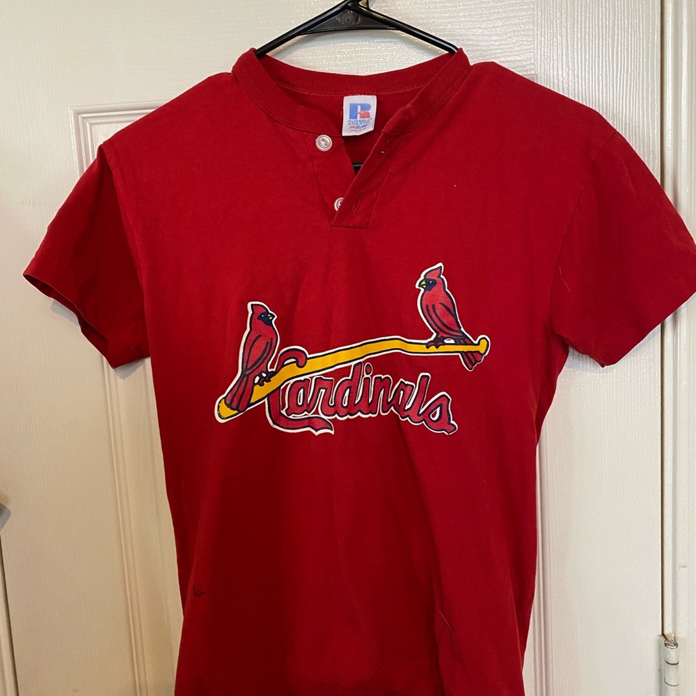 Gildan Red Henley T-Shirt